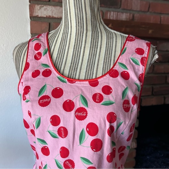 Loungefly Stitch Shoppe x Coca-Cola Olivia Cherry Print Sleeveless Dress Sz - Picture 4 of 9